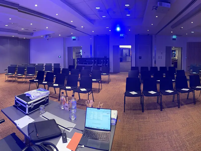 The moments just before a new room of colleagues arrives